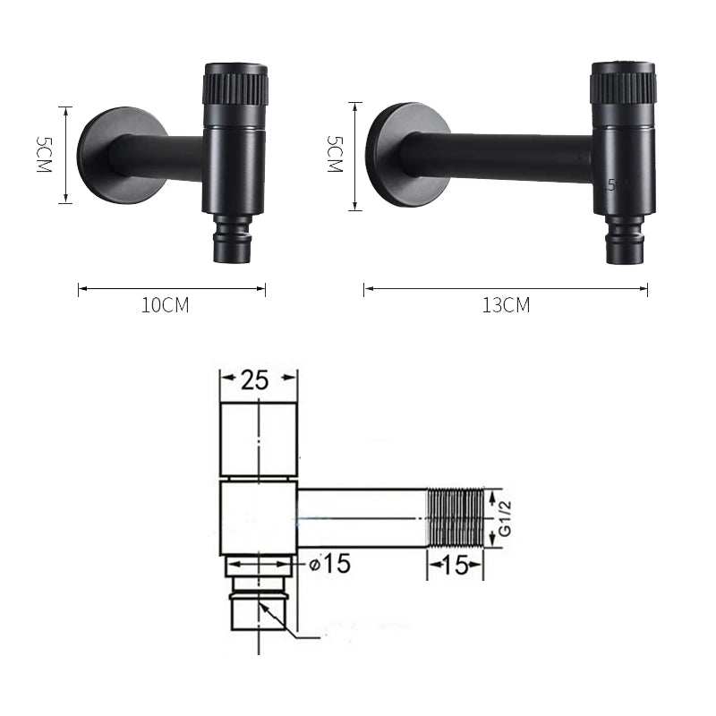 Robinet Extérieur avec Platine Noir