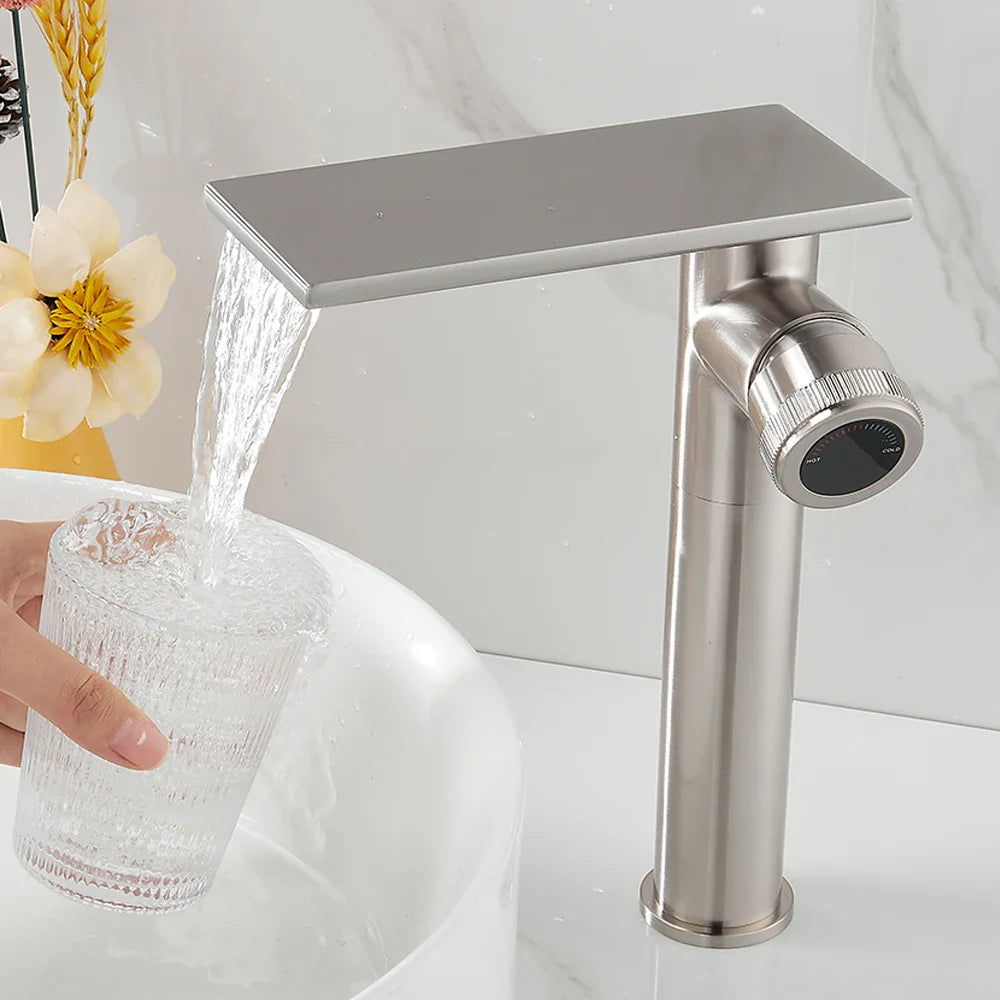Robinet Cascade Salle De Bain Chrome en Laiton