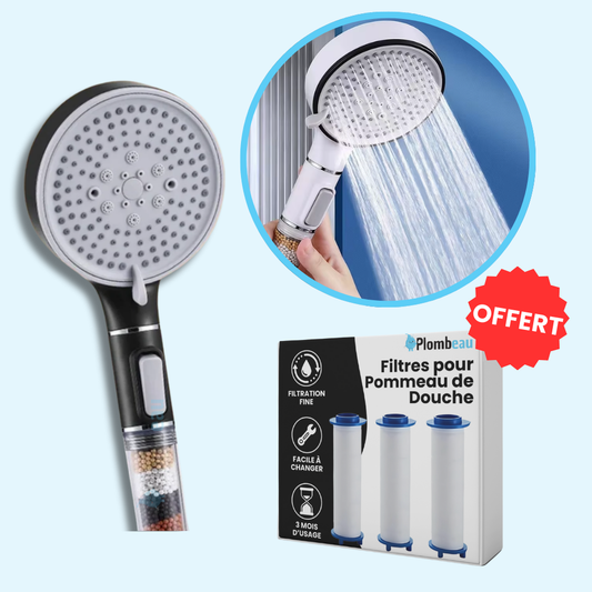 Pommeau de Douche Anti Calcaire Noir
