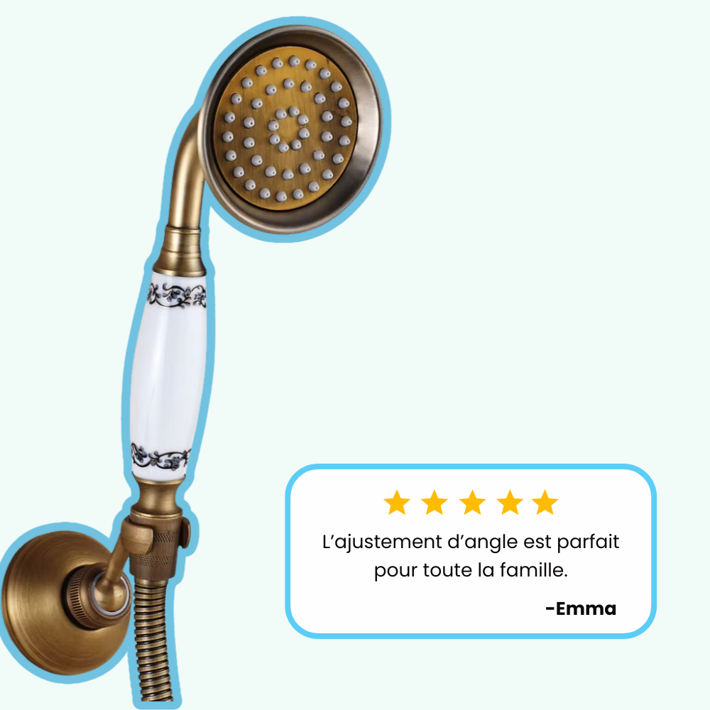 Pommeau de Douche Retro En Laiton Brossé Simple