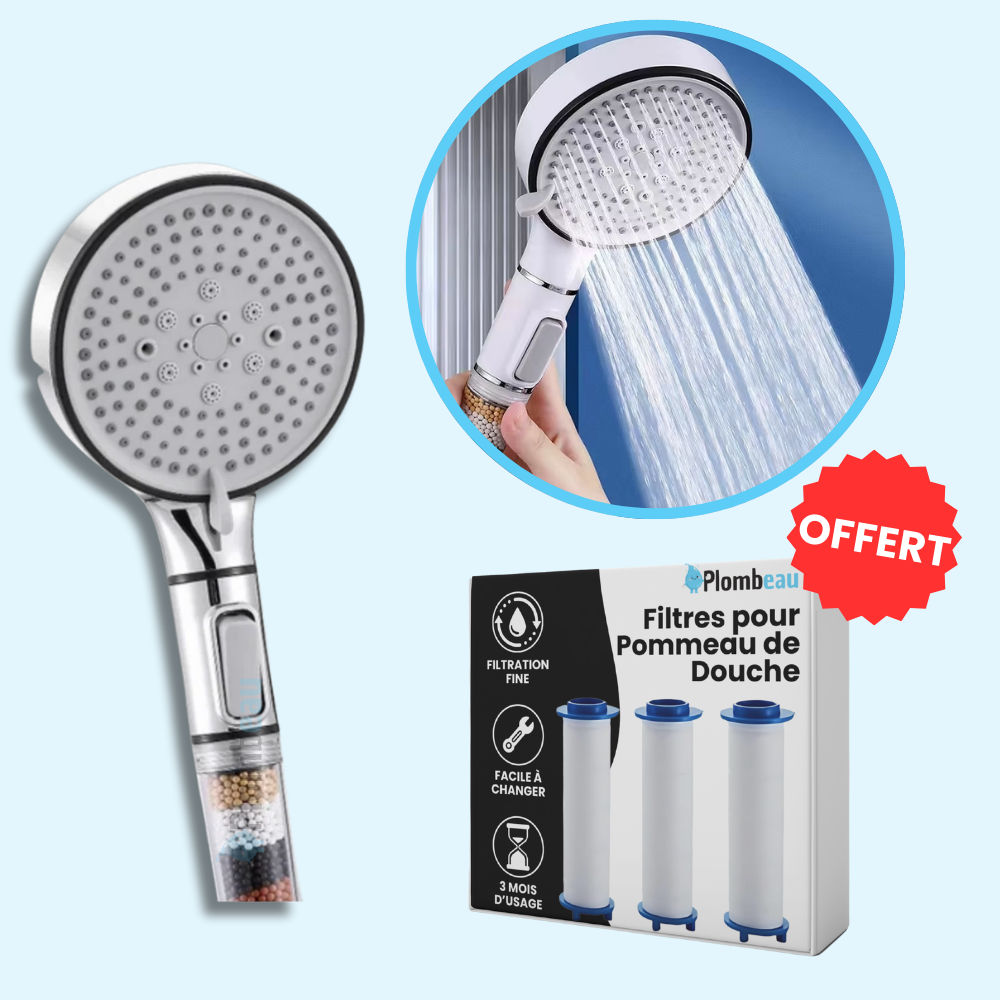 Pommeau de Douche Anti Calcaire Chrome