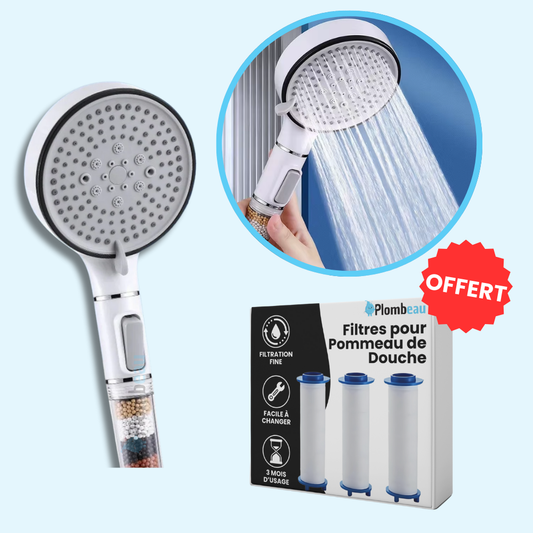 Pommeau de Douche Anti Calcaire Blanc