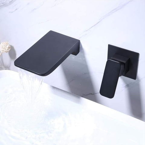 Mitigeur Lavabo Encastrable Effet Cascade Noir