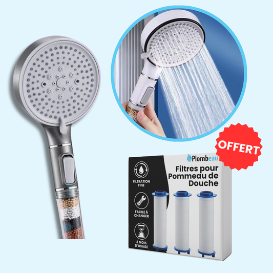 Pommeau de Douche Anti Calcaire Gris