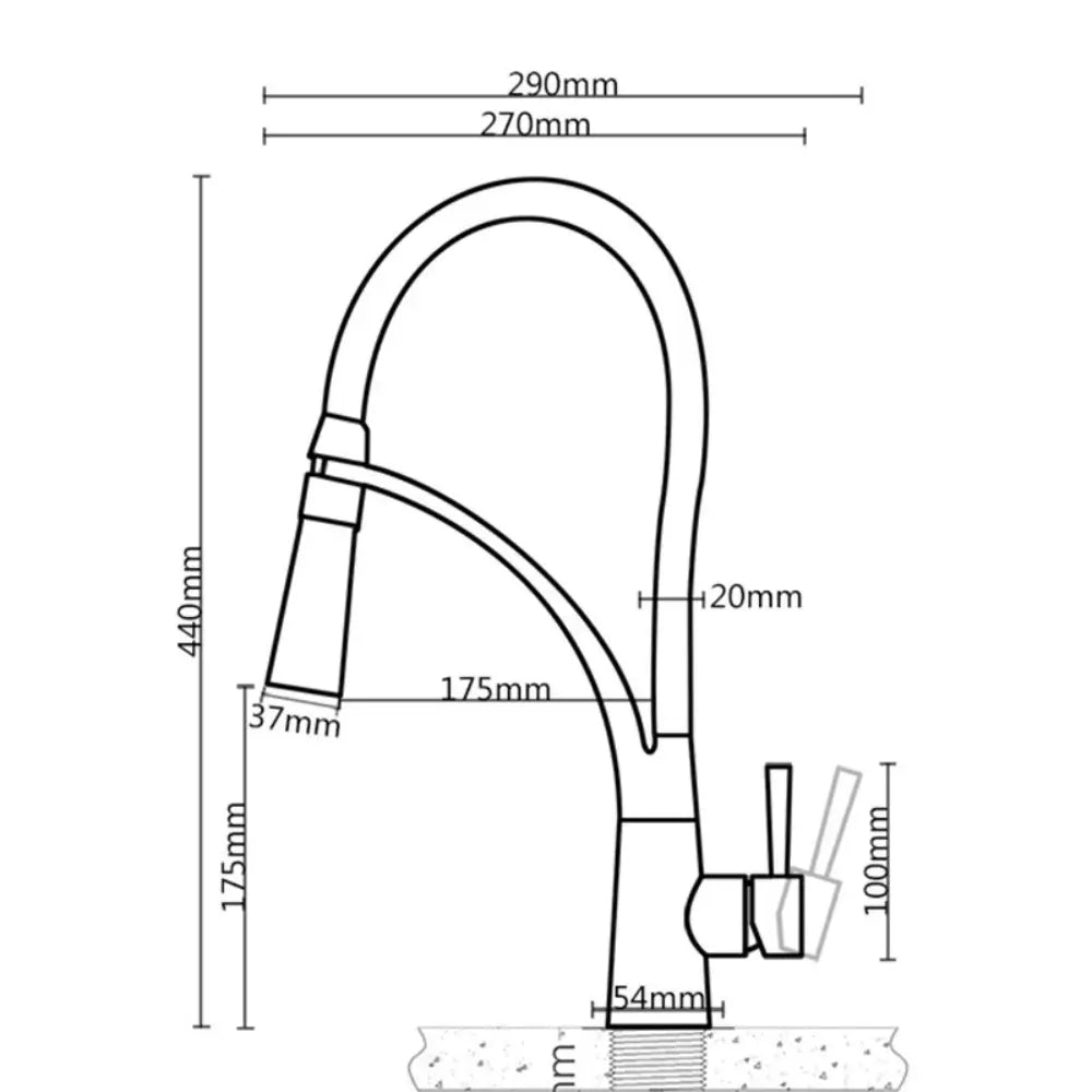 Mitigeur Cuisine sur Pont Ă Douchette et Bec 2 Modes