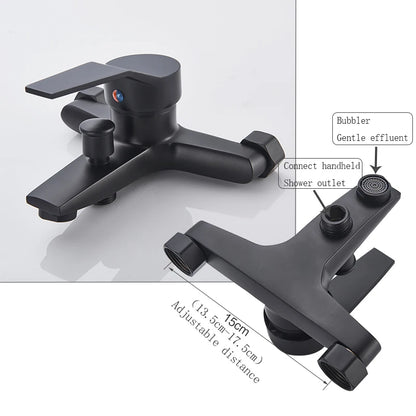 Robinet Baignoire Noir 3 Modes de Jets