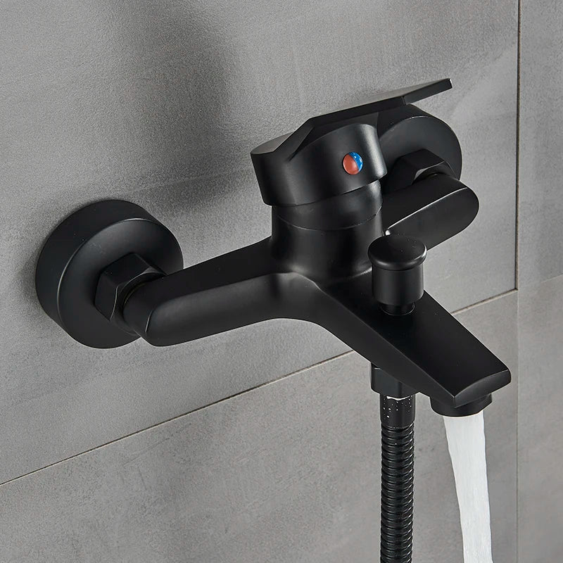 Robinet Baignoire Noir 3 Modes de Jets