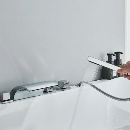 Robinet Baignoire Cascade En Laiton 3 Poignées