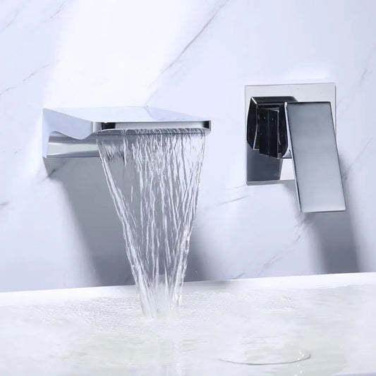Mitigeur Lavabo Encastrable Effet Cascade Chrome