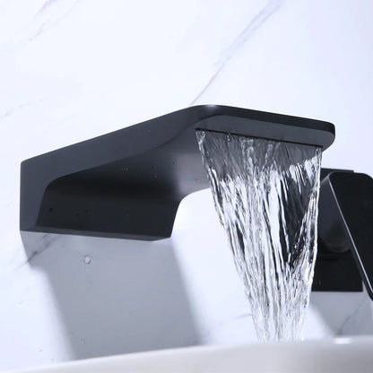 Mitigeur Lavabo Encastrable Effet Cascade Noir
