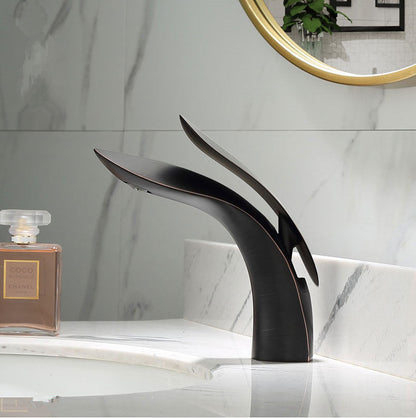 Mitigeur Lavabo Salle de Bain Design Arrondi Noir