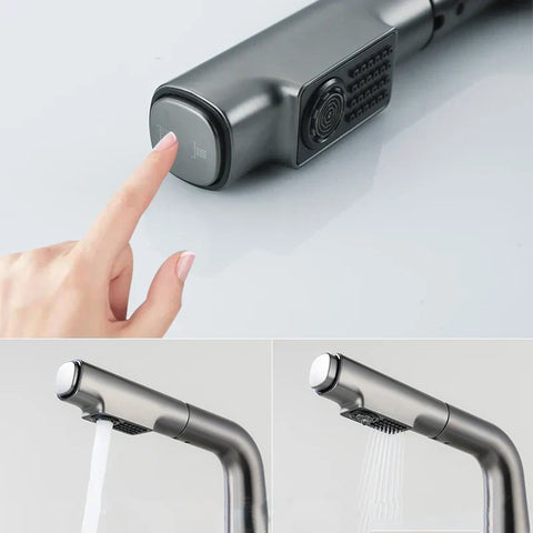 Mitigeur Thermostatique Lavabo Extractible Gris