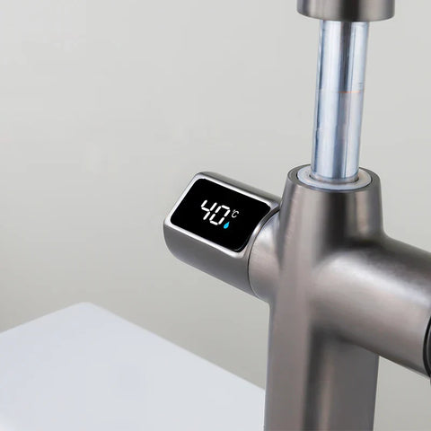 Mitigeur Thermostatique Lavabo Extractible Gris