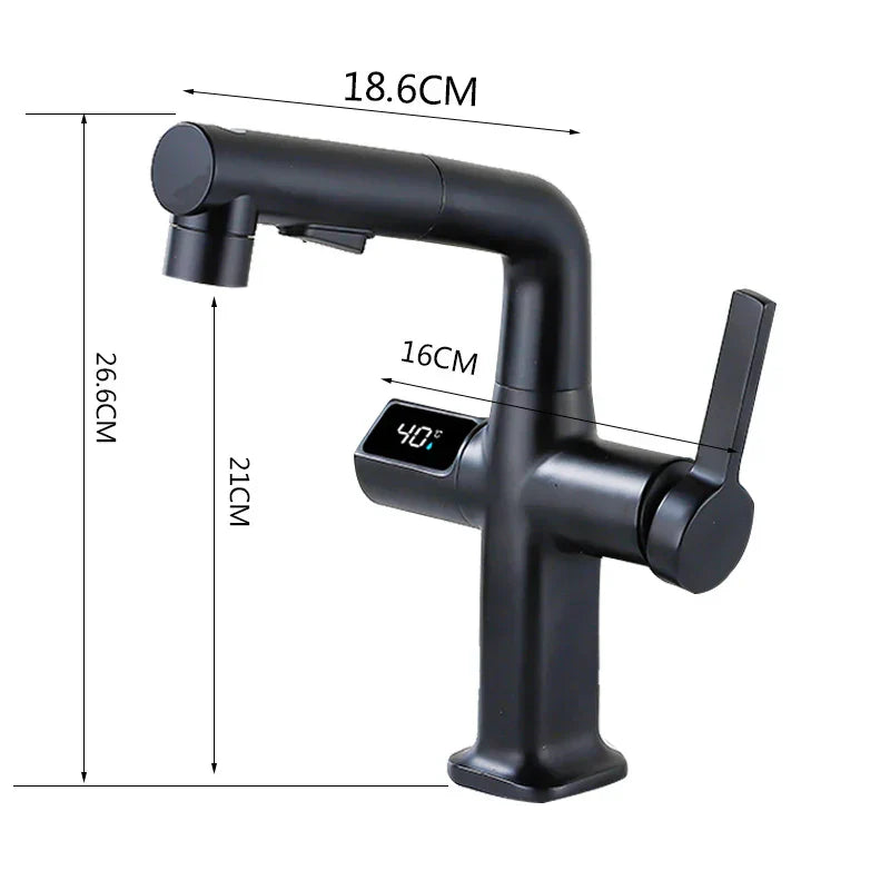 Mitigeur Thermostatique Lavabo Extractible Gris