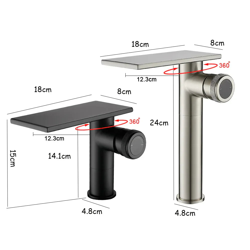 Robinet Cascade Salle De Bain Chrome en Laiton