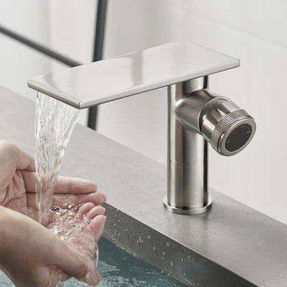 Robinet Cascade Salle De Bain Chrome en Laiton - Bas (15x18 cm) / Argent Brossé