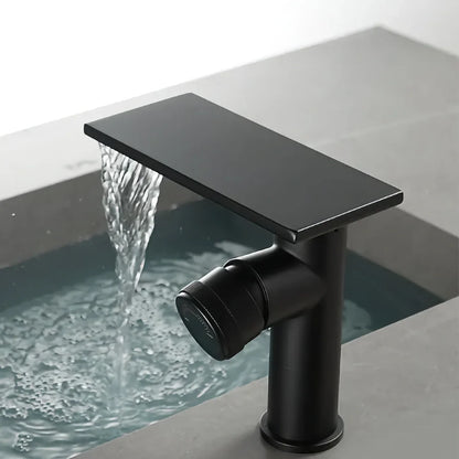 Robinet Cascade Salle De Bain Noir en Laiton