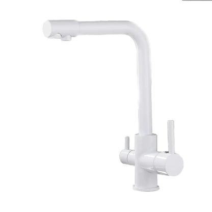 Robinet Cuisine 3 Voies Moderne en Laiton - Blanc