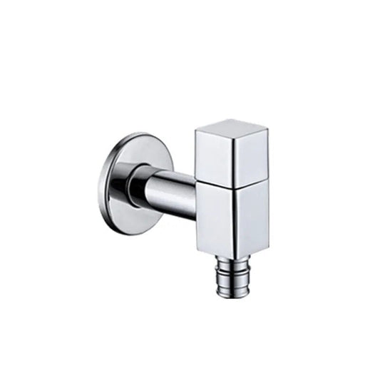 Robinet Extérieur Design Cubique Mural Chrome - Chrome / Tuyau