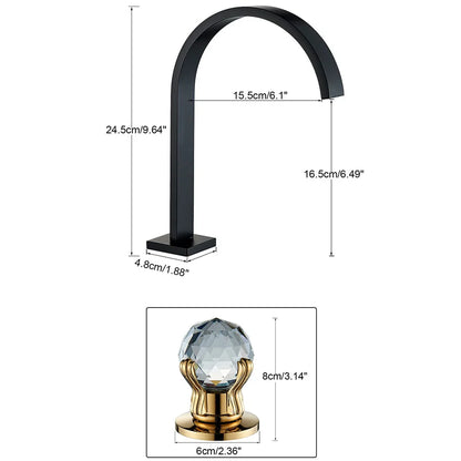 Robinet Lavabo 3 Trous Poignée Sphère