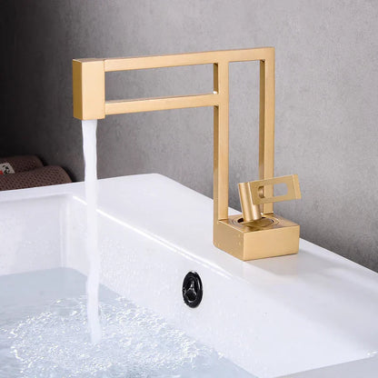 Robinet Lavabo Design Moderne Doré
